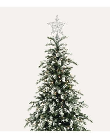 Estrella con Cuerda Metalizada para Punta de Árbol Navideño