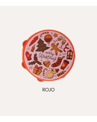 Pandereta Navideña de Plastico y Metal