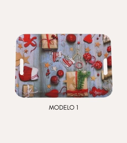 Bandeja de Motivos Navideños con Asas de Plástico Bandeja de Motivos Navideños con Asas de Plástico