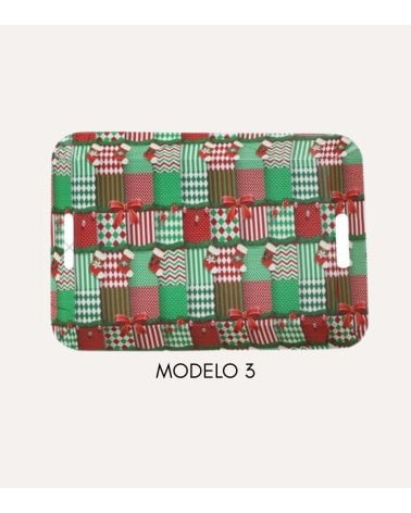 Bandeja de Motivos Navideños con Asas de Plástico