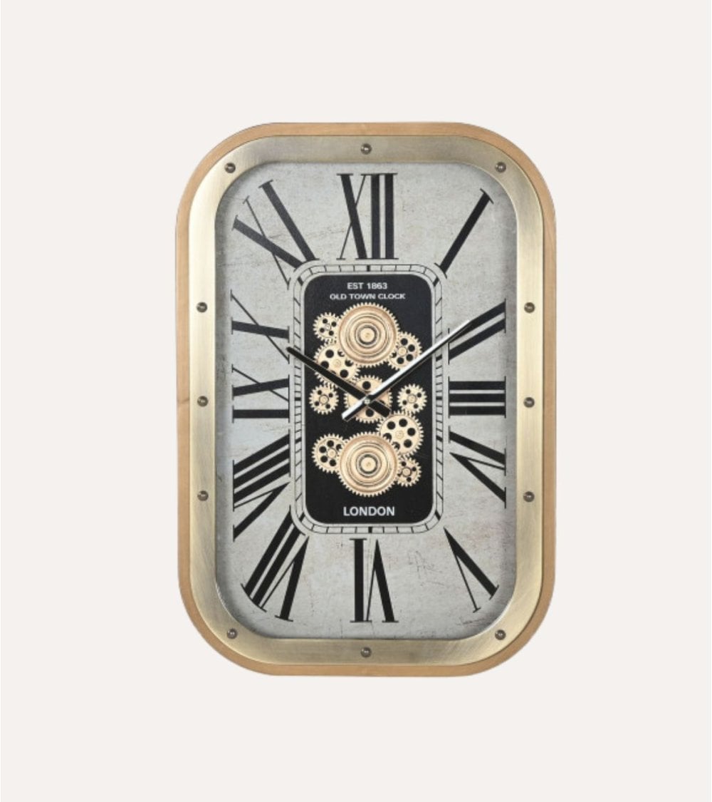 Reloj de Pared con Mecanismo Vintage de Hierro