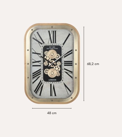 Reloj de Pared con Mecanismo Vintage de Hierro