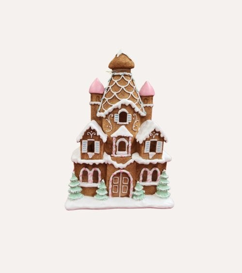 Castillo Galleta de Jengibre Navideña de Poliresina