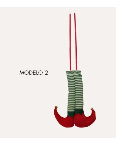Patas de Elfo con Palo para Árbol Navideño