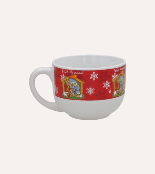 Taza Jumbo con Belén Navideño de Cerámica