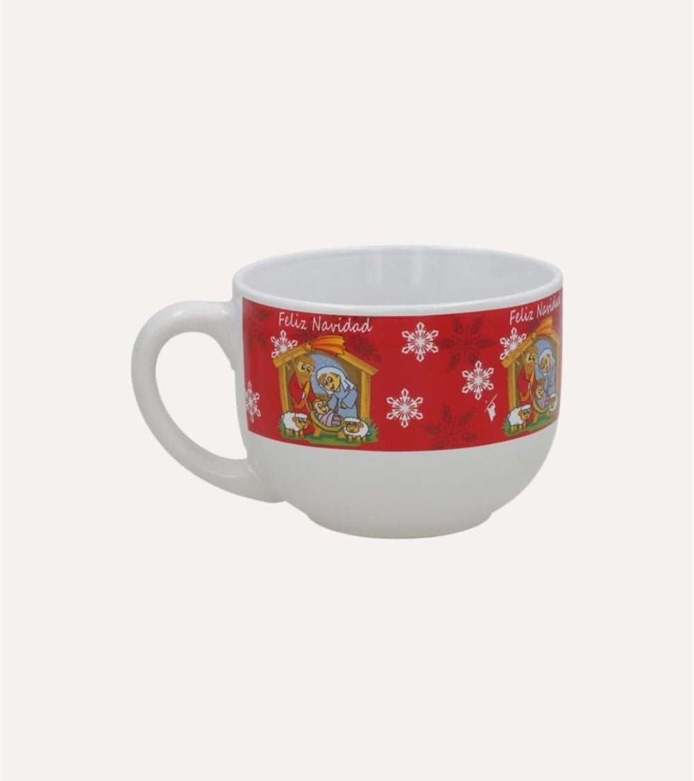 Taza Jumbo con Belén Navideño de Cerámica