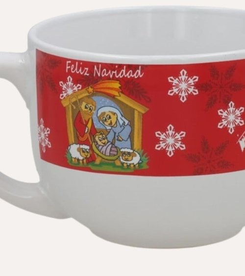 Taza Jumbo con Belén Navideño de Cerámica