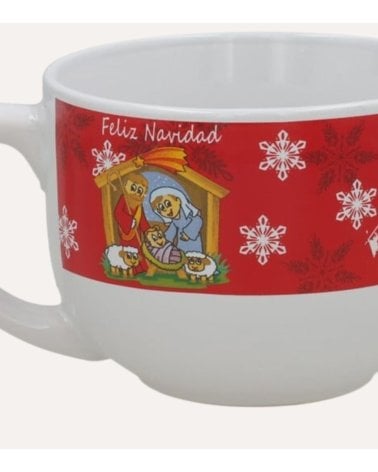 Taza Jumbo con Belén Navideño de Cerámica