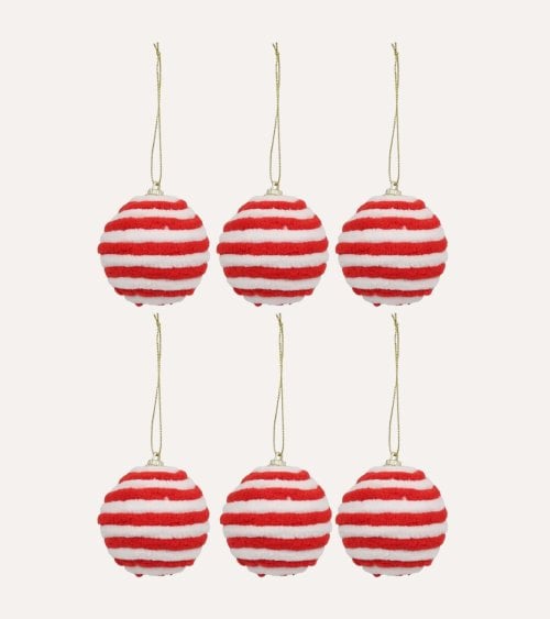 Set de 6 Bolas Decorativas en Espiral para Árbol Navideño