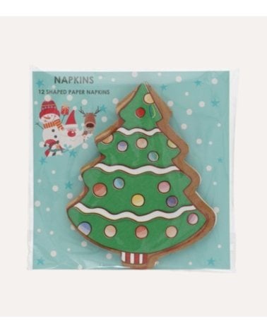 Set de 12 Servilletas de Árbol Navideño