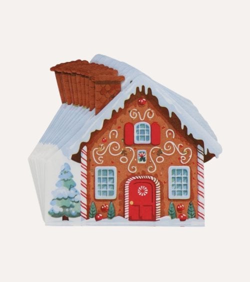 Set  de 12 Servilletas de Casa Jengibre Navideña