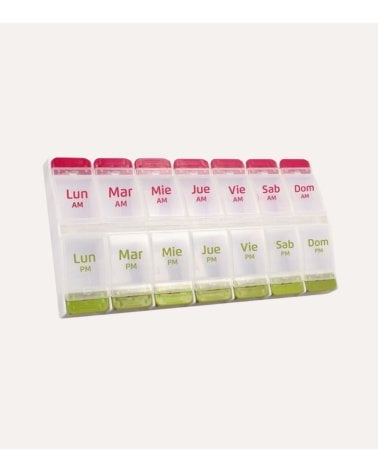 Pastillero Semanal Doble con Abre Fácil de Plástico