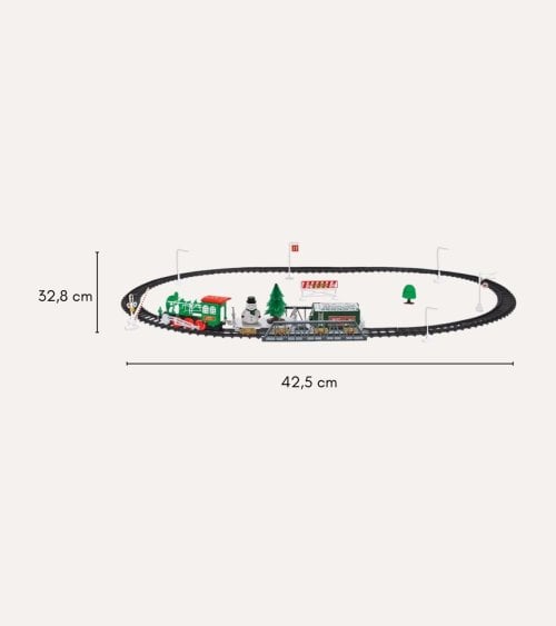 Circuito de Tren Navideño con LED y Música