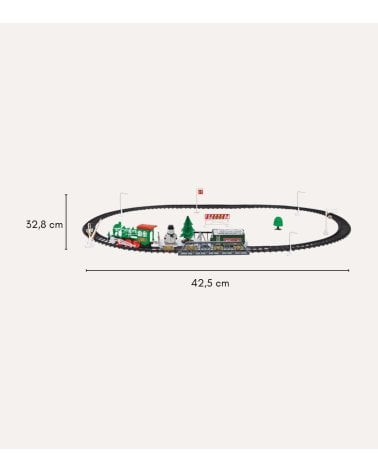 Circuito de Tren Navideño con LED y Música