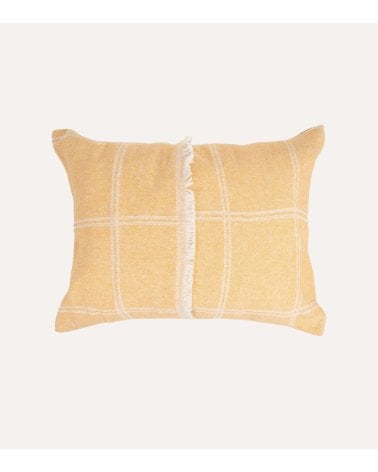 Cojín Rectangular a Cuadros de Algodón y Poliéster