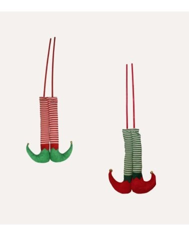 Patas de Elfo con Palo para Árbol Navideño