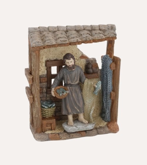 Figura de Pescador para Belén Navideño