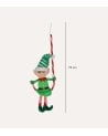 Elfo sobre Bastón de Poliéster y Plástico para Colgar
