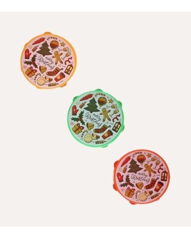 Pandereta Navideña de Plastico y Metal