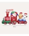 Hinchable Navideño de Tren con Papá Noel y LED