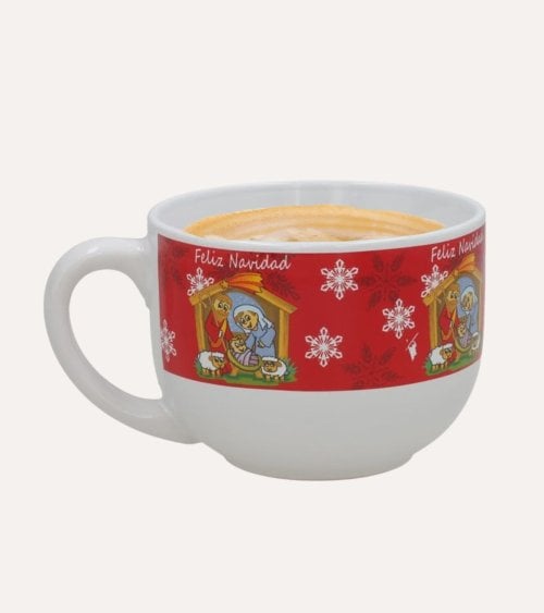 Taza Jumbo con Belén Navideño de Cerámica