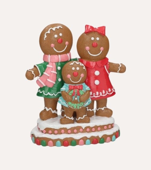 Figura de Familia Galleta de Jengibre de Poliresina
