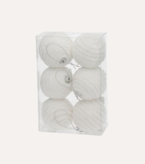 Set de 6 Bolas Decorativa Nieve para Árbol Navideño