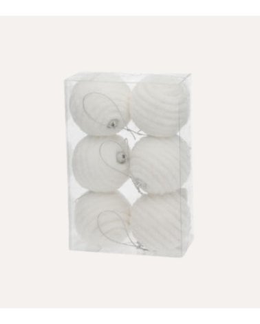 Set de 6 Bolas Decorativa Nieve para Árbol Navideño