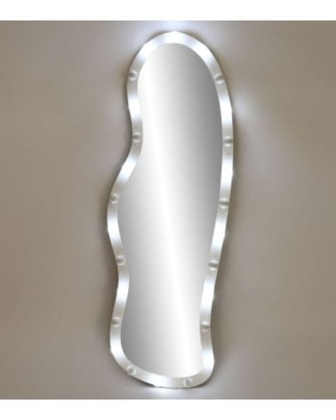 Espejo de Pared Abstracto con Bombillas LED de Metal