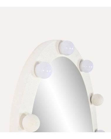 Espejo de Pared Abstracto con Bombillas LED de Metal