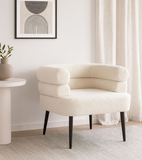 Sillón Nemi Borreguillo de Madera y Poliéster