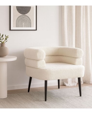 Sillón Nemi Borreguillo de Madera y Poliéster