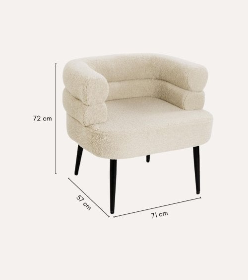 Sillón Nemi Borreguillo de Madera y Poliéster