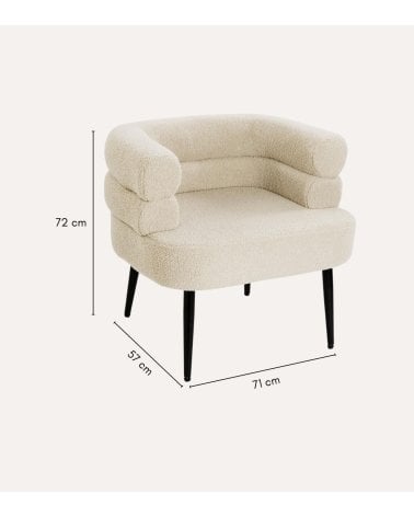 Sillón Nemi Borreguillo de Madera y Poliéster