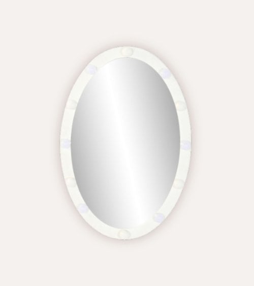 Espejo de Pared Oval con Bombillas LED de Metal