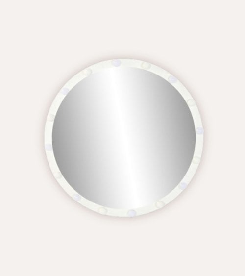 Espejo de Pared Circular con Bombillas LED de Metal
