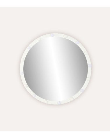Espejo de Pared Circular con Bombillas LED de Metal