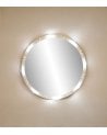 Espejo de Pared Circular con Bombillas LED de Metal