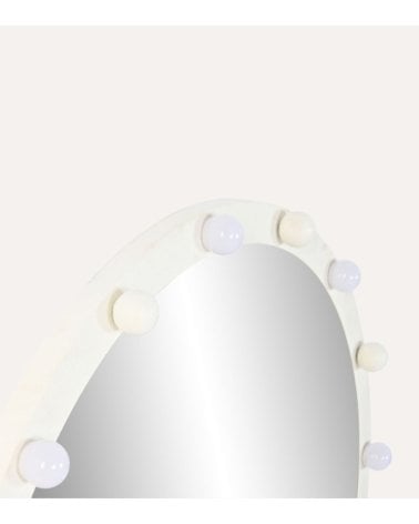 Espejo de Pared Circular con Bombillas LED de Metal