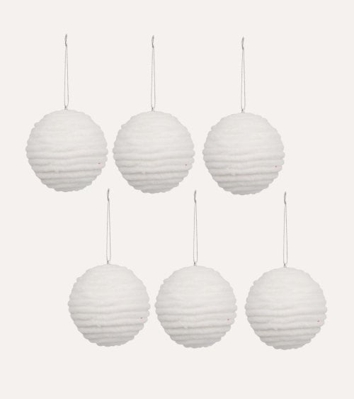 Set de 6 Bolas Decorativa Nieve para Árbol Navideño
