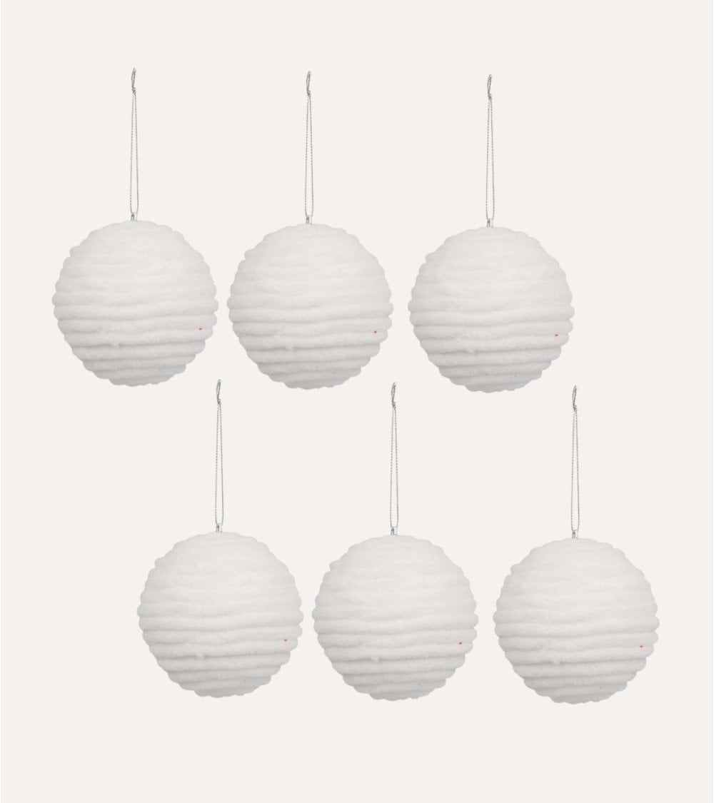 Set de 6 Bolas Decorativa Nieve para Árbol Navideño