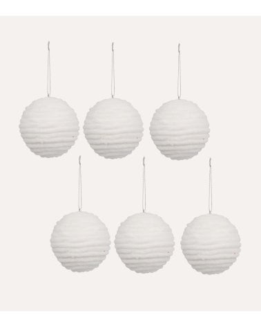 Set de 6 Bolas Decorativa Nieve para Árbol Navideño