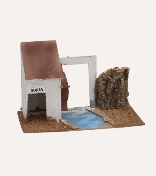 Noria Decorativa para Belén Navideño de Cartón