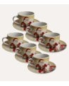 Set de 6 Tazas y Platos de Papá Noel de Cerámica
