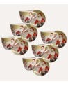 Set de 6 Tazas y Platos de Papá Noel de Cerámica