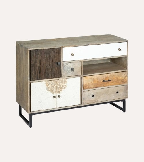 Aparador Koval con 3 Puertas y 4 Cajones de Madera