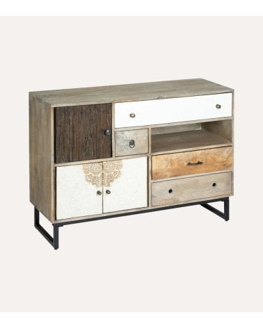 Aparador Koval con 3 Puertas y 4 Cajones de Madera