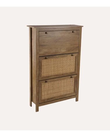 Zapatero con 3 Trampones de Bambú y Madera de Mango