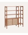 Estantería Apala con 4 Niveles y 2 Puertas de Madera de Acacia