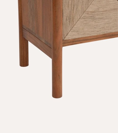 Estantería Apala con 4 Niveles y 2 Puertas de Madera de Acacia